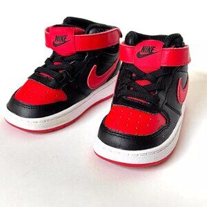Nike Kids Red and Black High-Top Sneakers